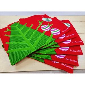 Jonathan Adler Happy Home Christmas Jing a Bling Felt Placemats 13 x 19 Lot of 6